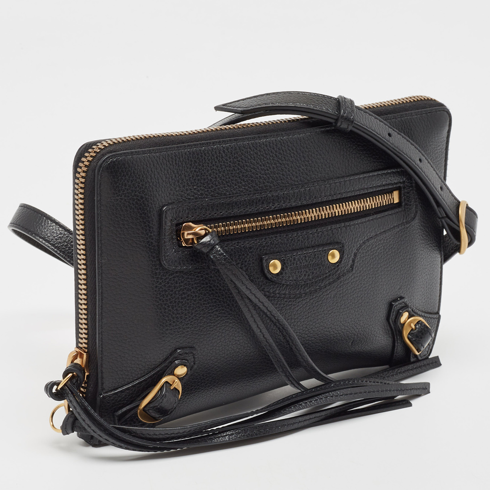 BALENCIAGA Black Leather Neo Classic Small Pouch - Picture 3 of 8